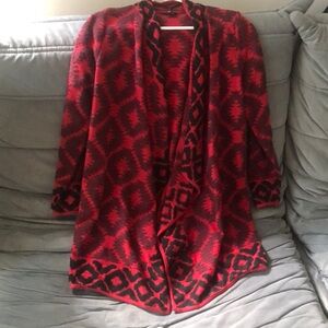 red and black draping oversized cardigan Lucky brand size small